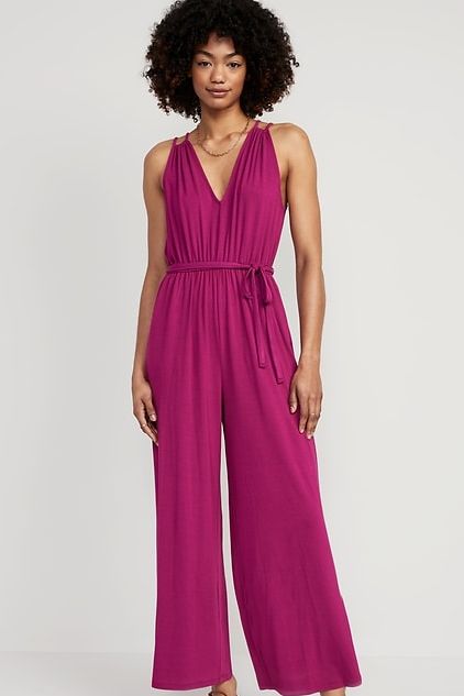 Sleeveless Double-Strap Ankle-Length Jumpsuit 