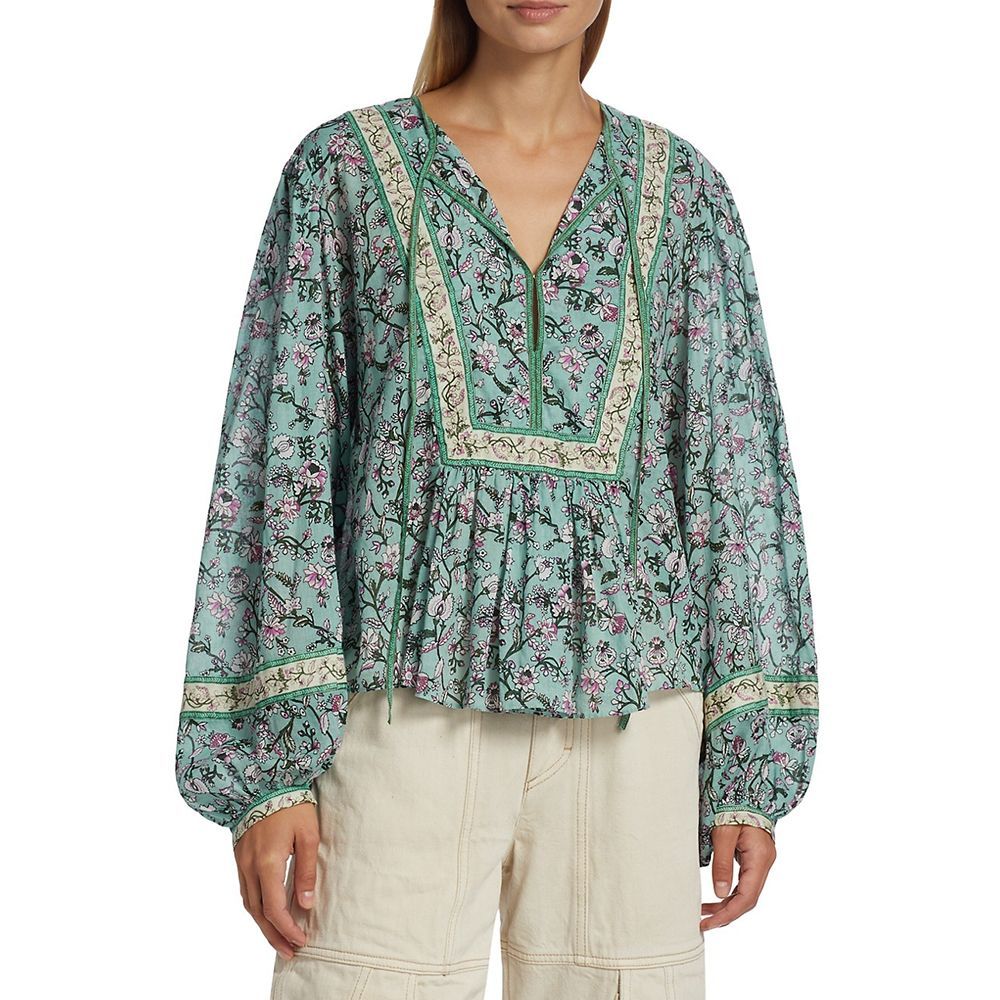 Gayle Floral Peasant Blouse