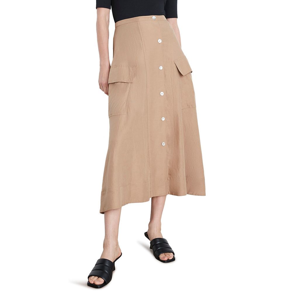 Cotton & Linen Blend Utility Skirt