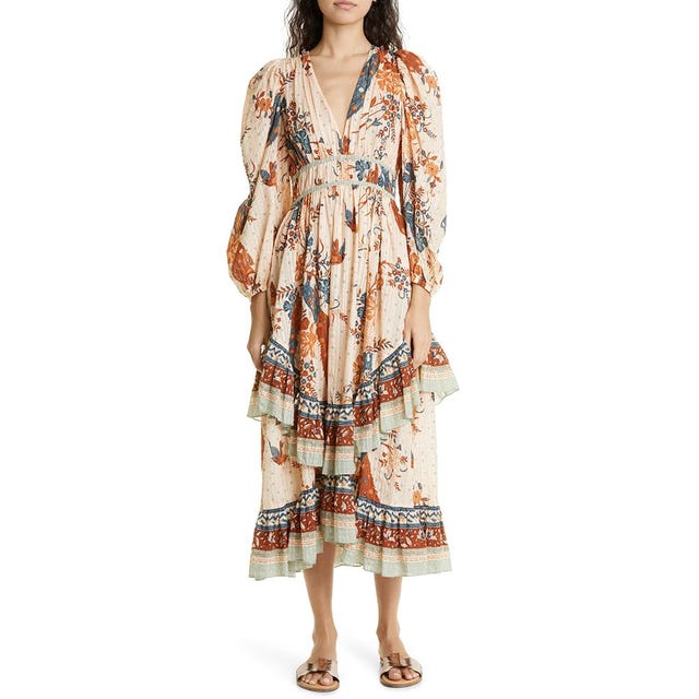 Portia Floral Long Sleeve Midi Dress