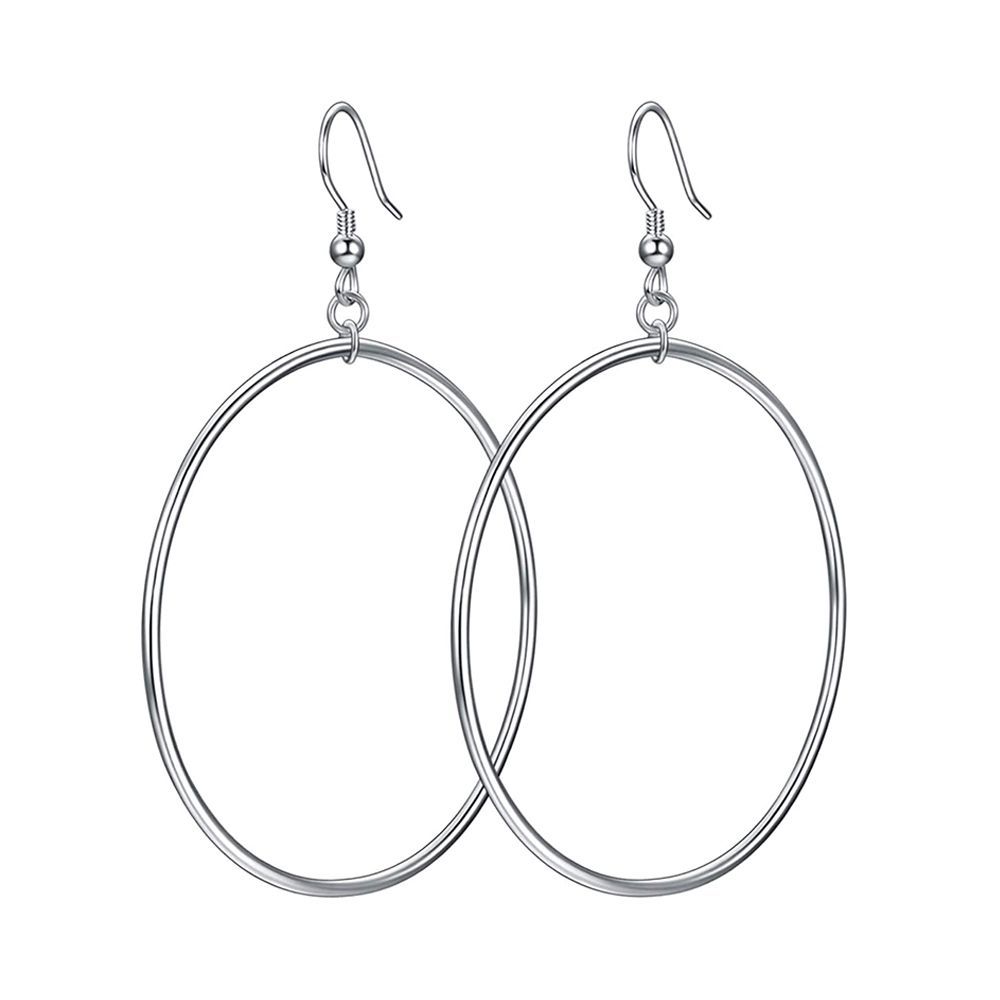 Sterling Silver Hoop Drop Earrings