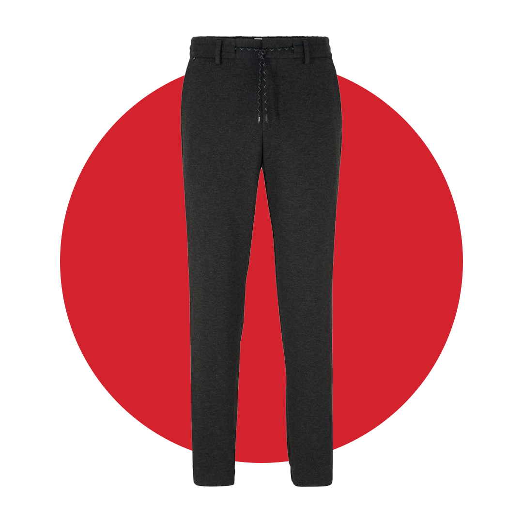 Drawstring Trousers in melange Performance-Stretch Jersey