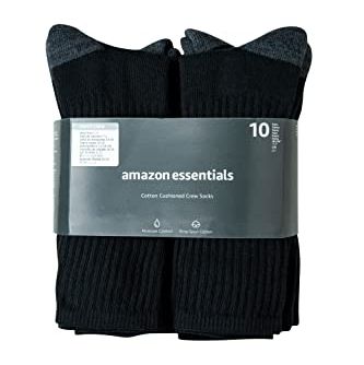 Men's Cotton Half Cushioned Crew Socks (10 Pairs)