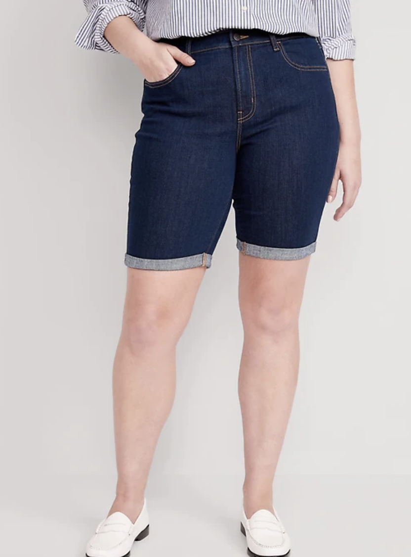 Zush Women's cotton stretchable plus size blue color Bermuda Shorts ZU –  zush