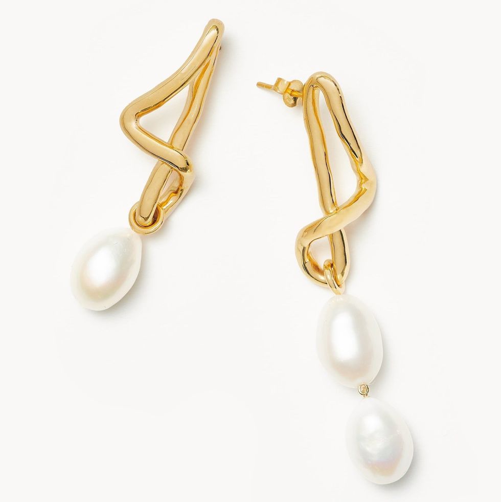 Molton Baroque Pearl Mismatch Drop Earrings