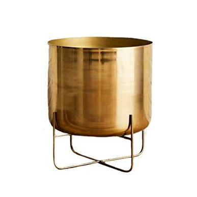 Gold Planter with Detachable Metal Stand