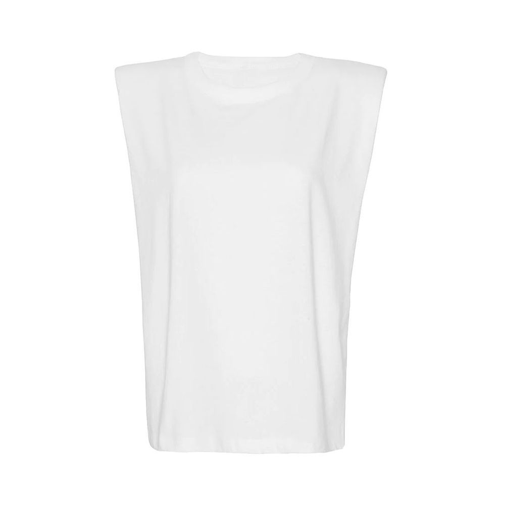 Eva padded-shoulder organic-cotton tank top