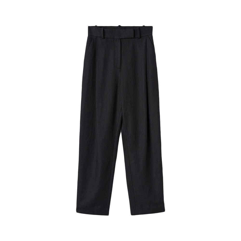 Deep Pleat Trousers Charcoal Mélange