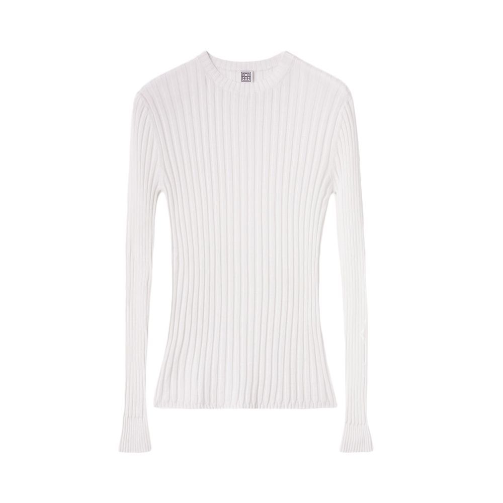 Round Neck Ribbed Wool Knit Cloud