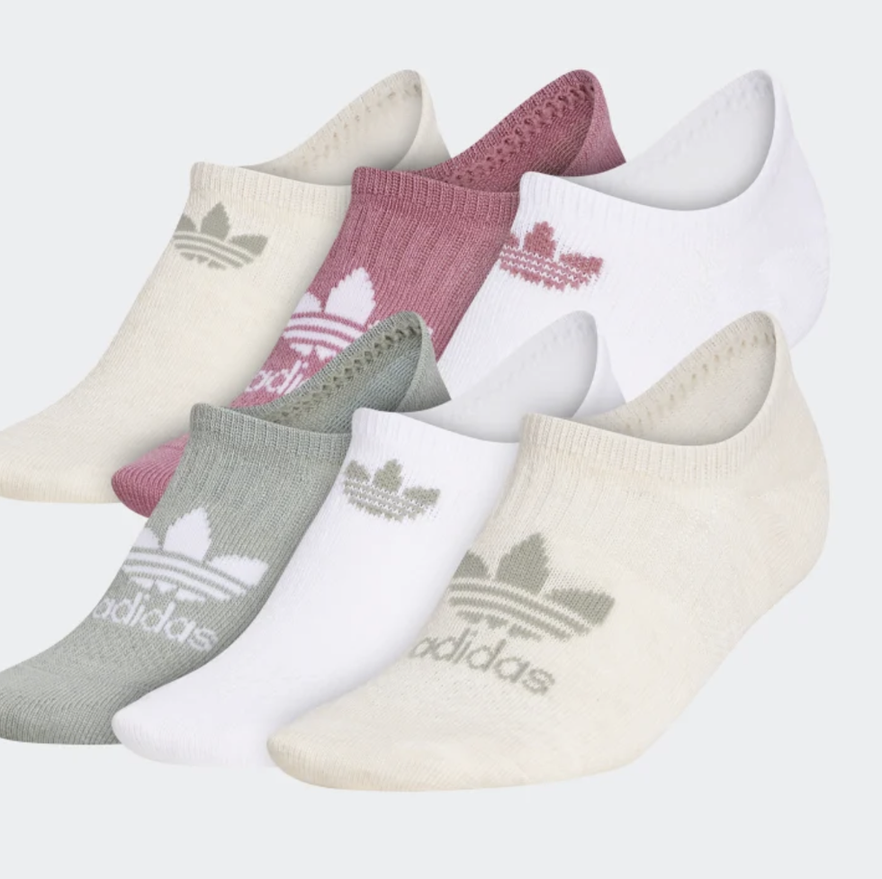 Trefoil No-Show Socks 6 pairs - White, unisex Lifestyle