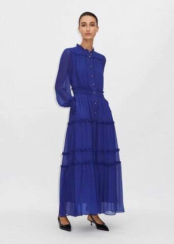 Sheer Crinkle Silk-Blend Maxi Dress
