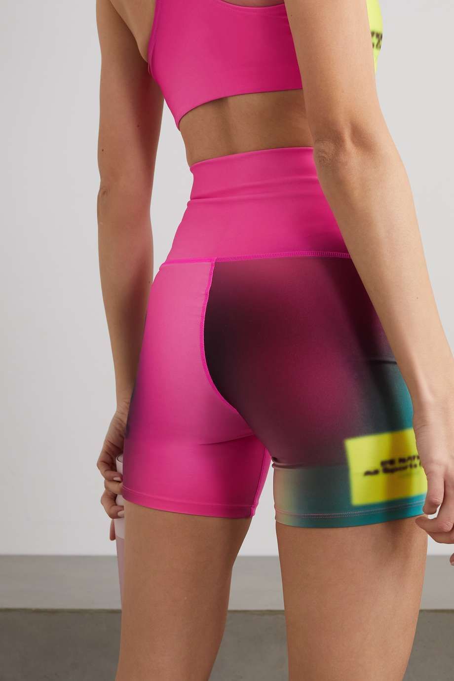 Immersion printed stretch recycled cycling shorts