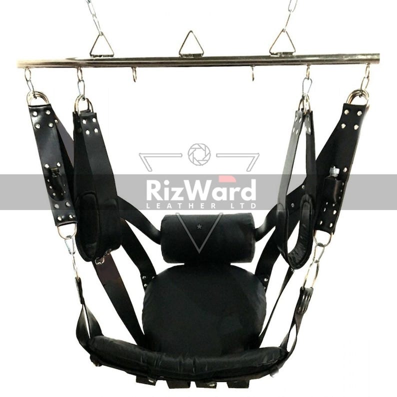 VIP Black Leather Sex Swing & Sling