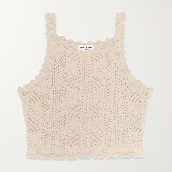 Cropped Crocheted Wool Top