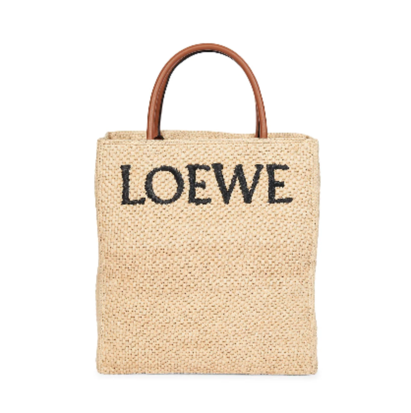 LOEWE  Square small raffia and leather basket bag  Selfridgescom