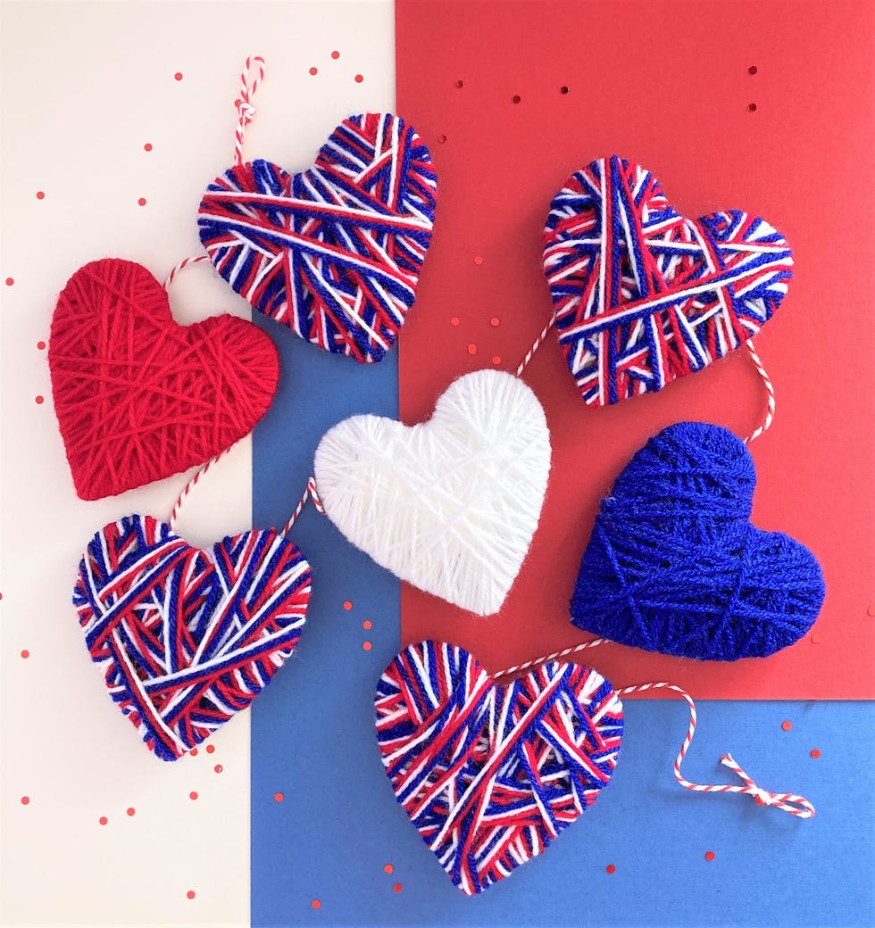 Coronation Red White & Blue Heart Garland Union Jack-£18