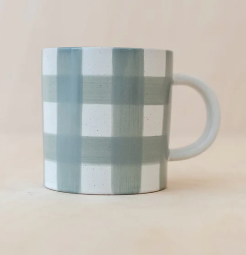 Sage Check Mug