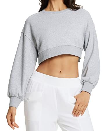 Long Sleeve Crop Top Athletic Pullover