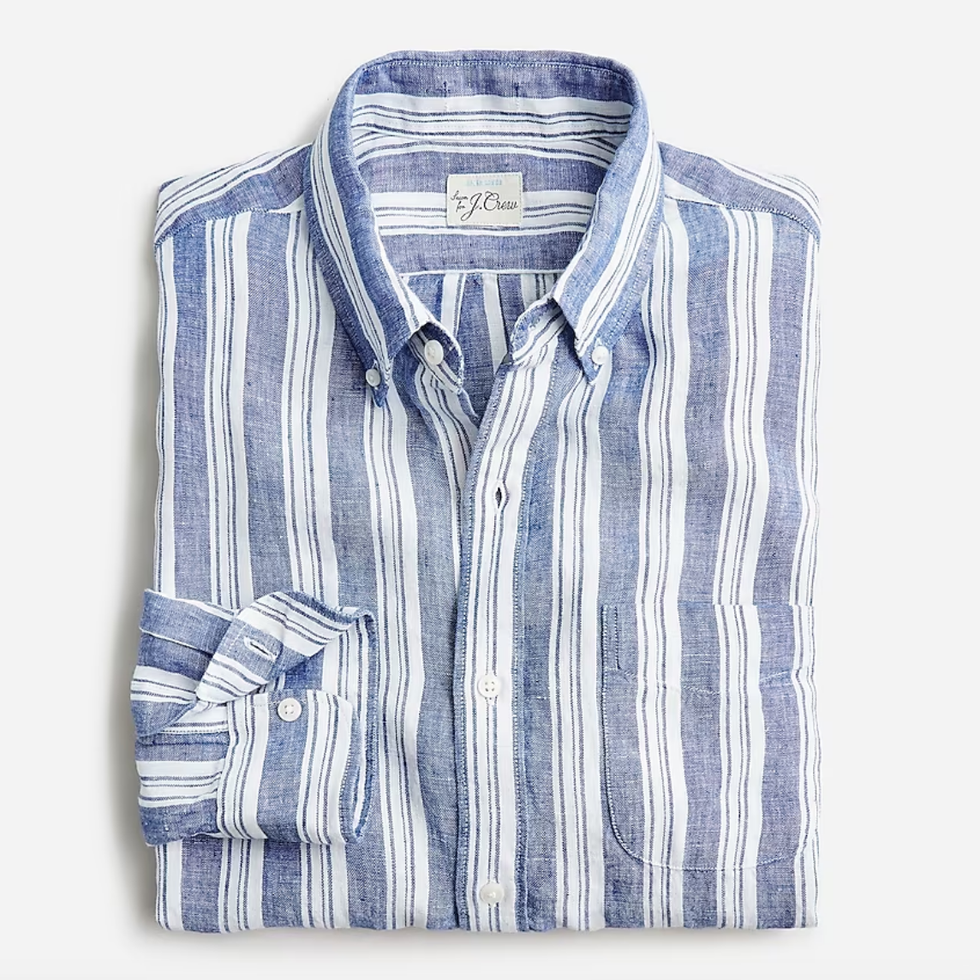 J.Crew: Short-sleeve Linen Shirt In Print For Men