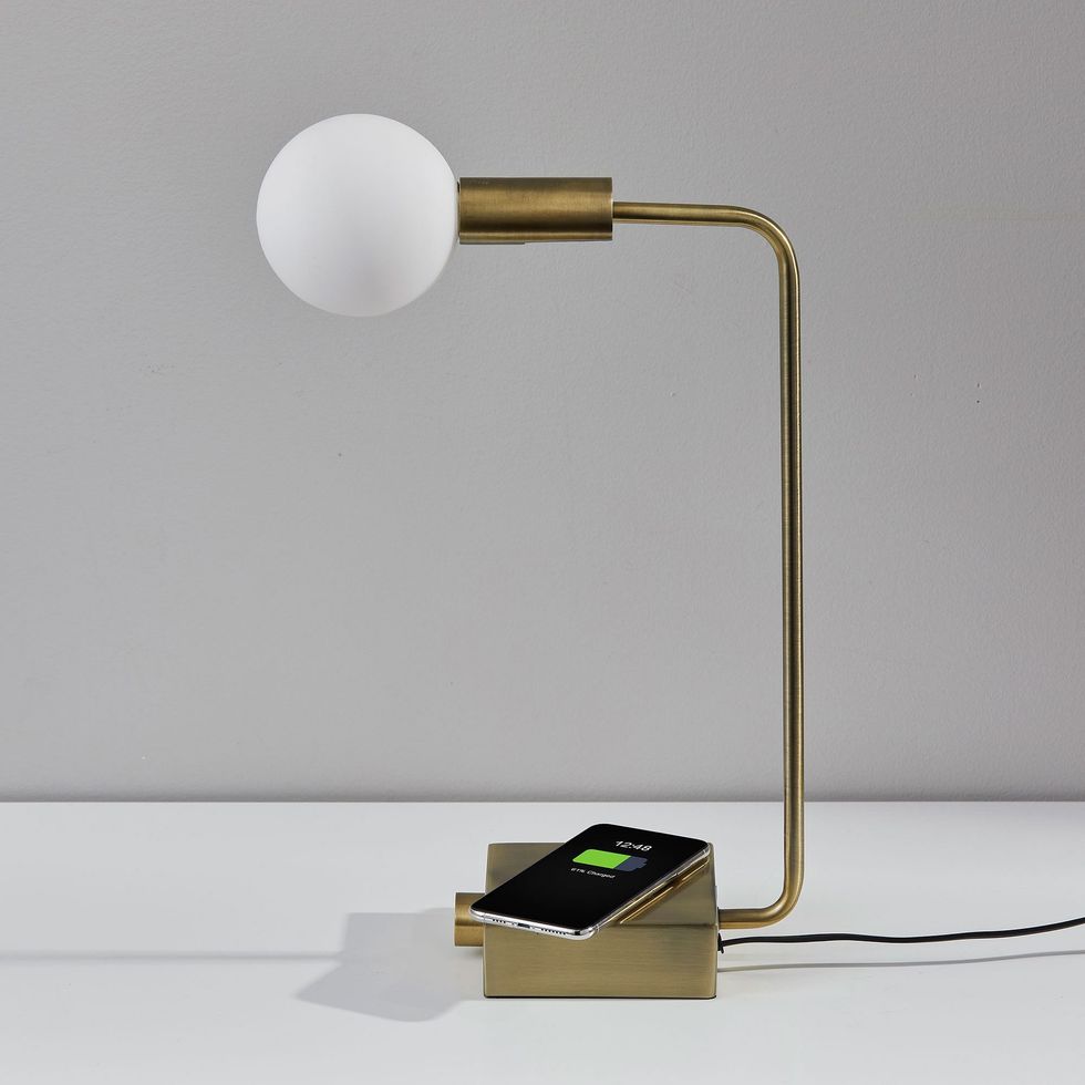 Modern Deco LED Wireless Charging & USB Task Lamp