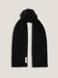 chunky knit cashmere scarf black