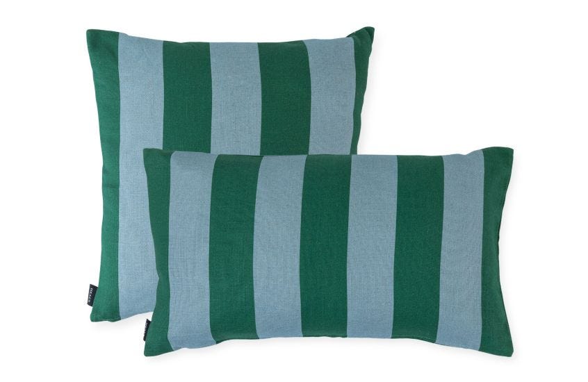 Cabana Stripe Cushion Forest/Blue