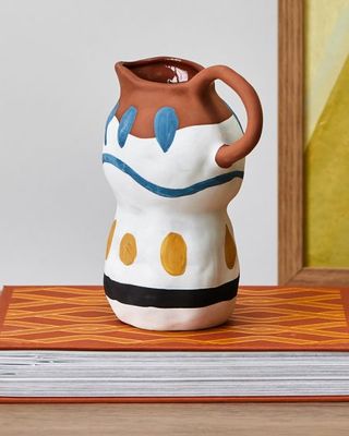 Hand-painted Abstract Terracotta Jug