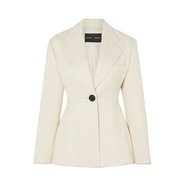 Cotton and Wool-Blend Jacquard Peplum Blazer