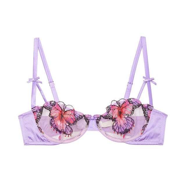 Butterfly Embroidery Balconette Bra