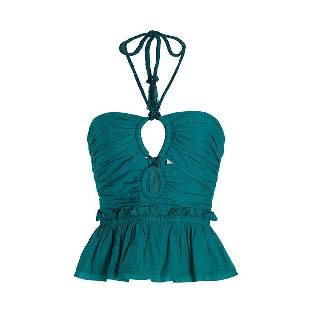Adaleigh Cotton Peplum Halter Top