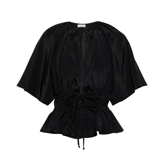 Lace-up Peplum Top