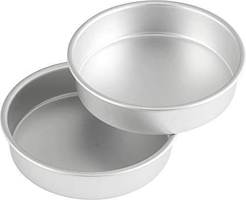 Amazon.com: 9½ x 3 Inch Round Cake Pans, E-far Stainless Steel Deep Cake  Baking Pan for Layer Cake Chiffon Cheesecake, Healthy Metal Cake Tin for  Birthday Wedding Party, Straight Side & Dishwasher