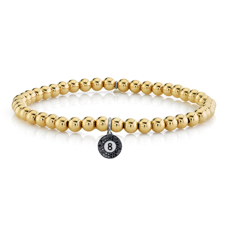 Gold & Diamond Ball 8 Bracelet