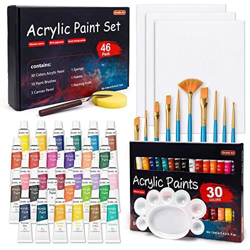 individuall Acrylic Paint Set for Canvas Painting - 8 Colors - Perfect for  Holiday Gifts for Young Artists and DIY Projects - Canvas, Paper, Rock