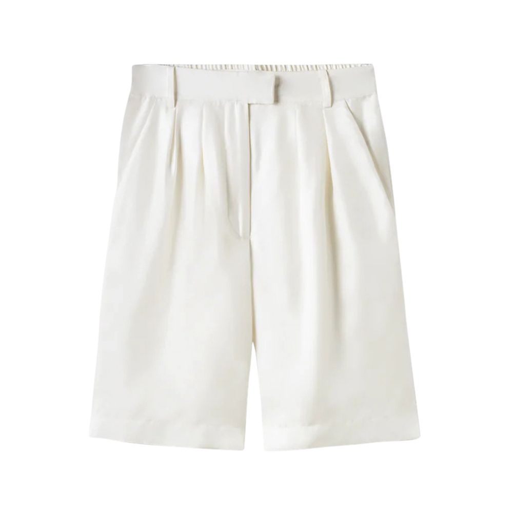 Twill Double Pleated Shorts 