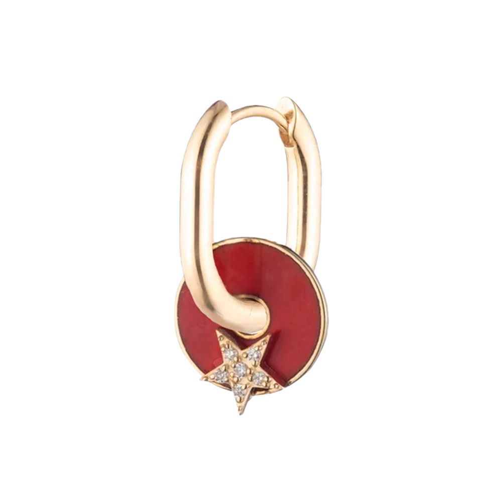 Red Star Petite Chubby Fob Earring
