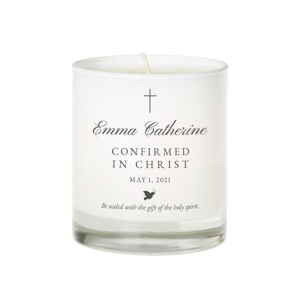 Personalized Confirmation Dove Candle