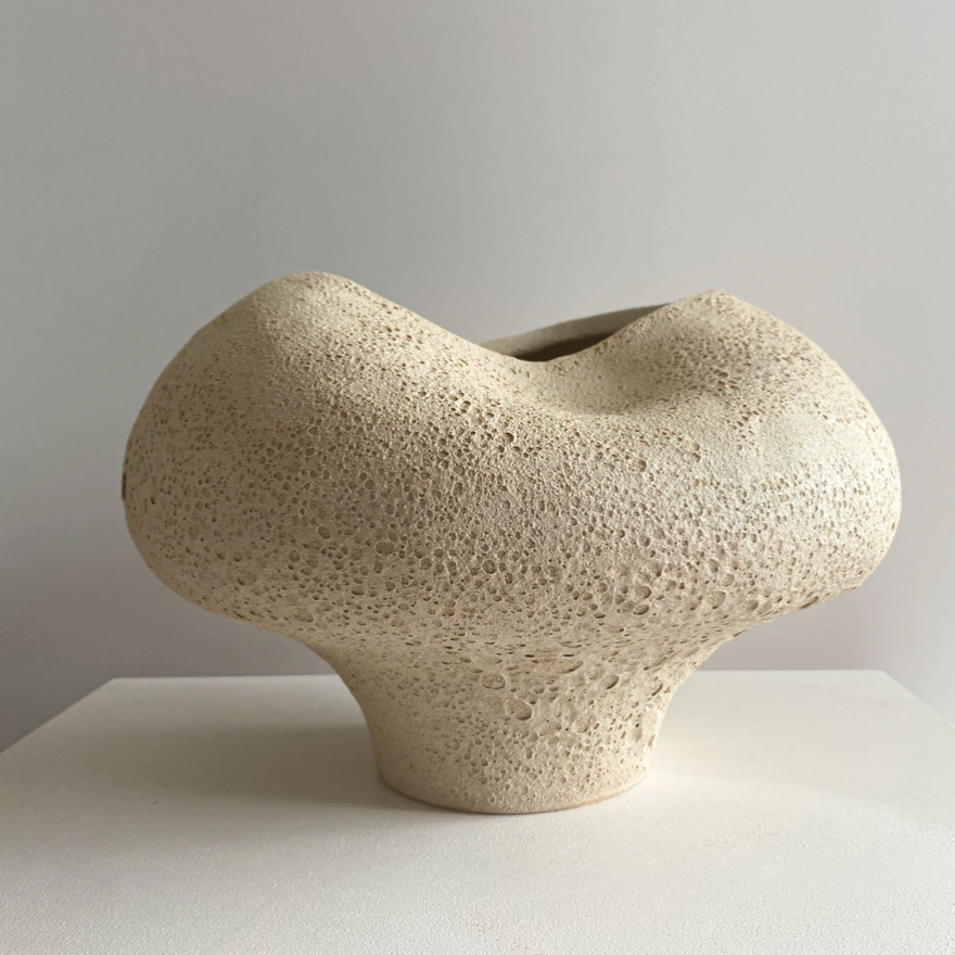 Cream Textured Vase