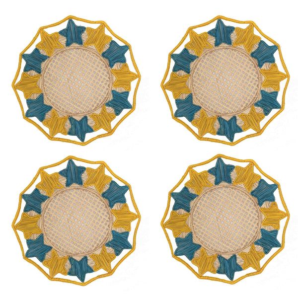 Handwoven Star Iraca Plates, Set of 4 