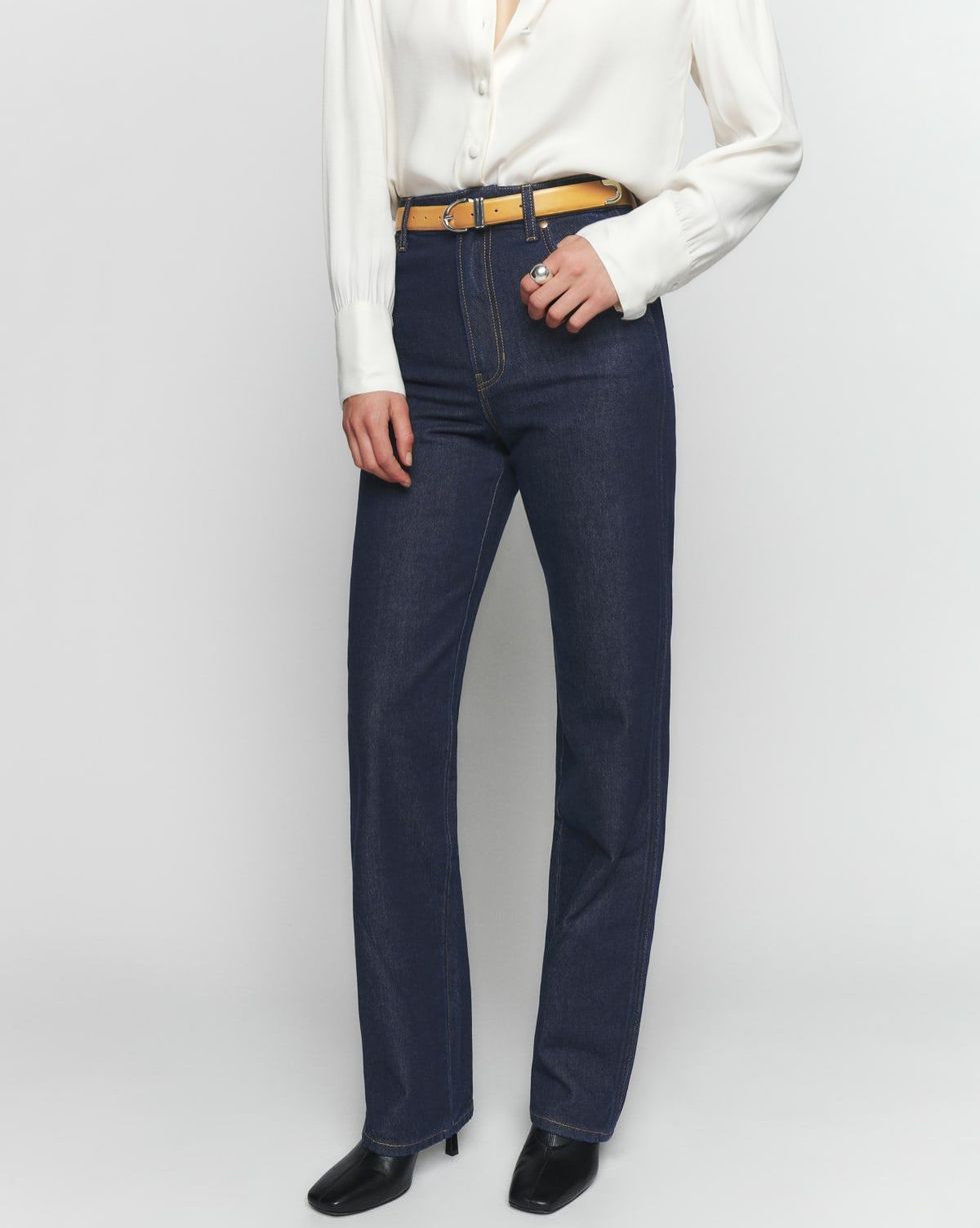 Cowboy High Rise Straight Long Jeans