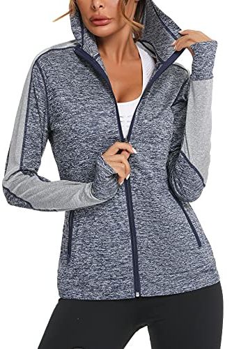 CRZ YOGA Womens Butterluxe Full Zip Workout Hoodie Jackets Slim Fit Hooded  Athletic Yoga Jacket with Thumb Holes