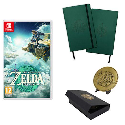 The Legend of Zelda: Tears of the Kingdom + Notizbuch + Sammlermedaillen-Paket