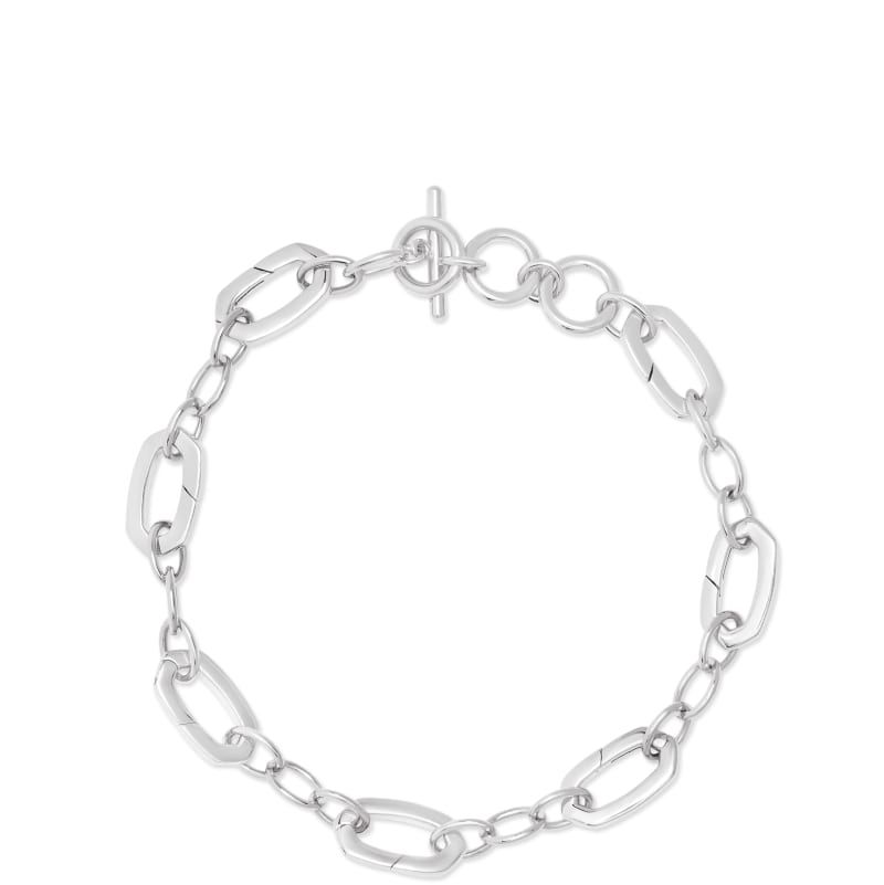 Link & Chain Charm Bracelet in Sterling Silver