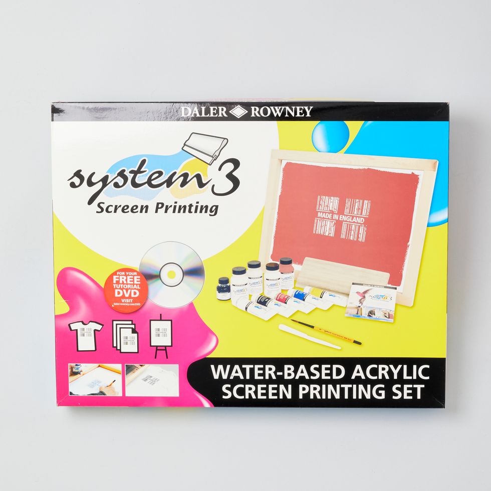 Daler-Rowney System3 Water-Based Acrylic Screen Printing Set - Custom  Screen Print Introductory Set for Paper Fabric and Board - Screen Printing  Kit