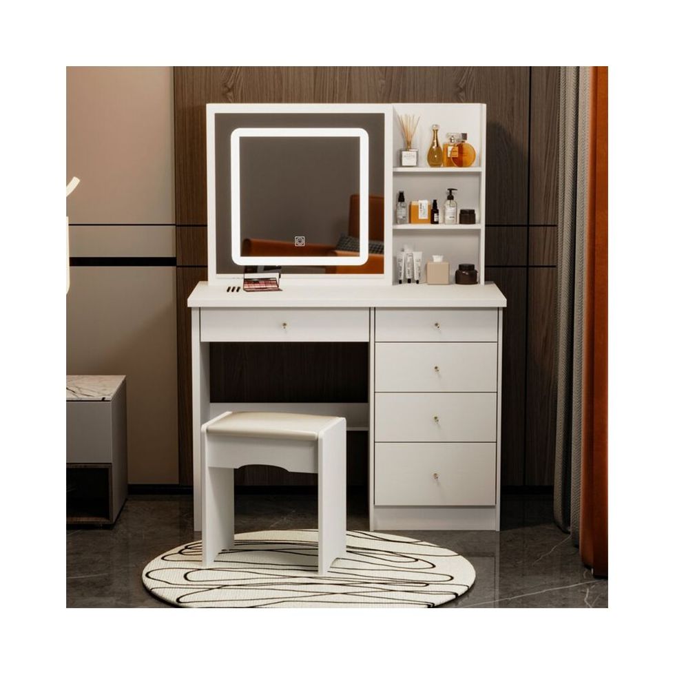 Hideaway Desk Latitude Run Color: White