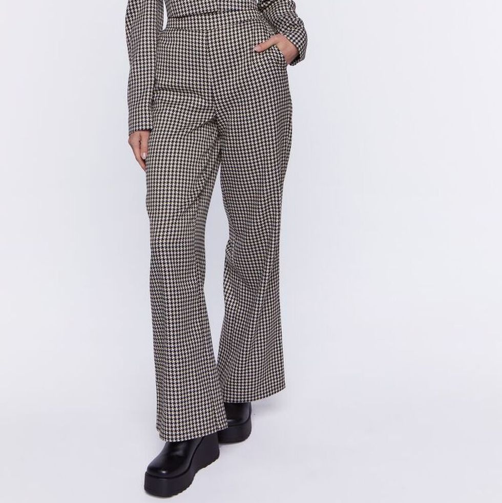 Houndstooth High-Rise Trousers