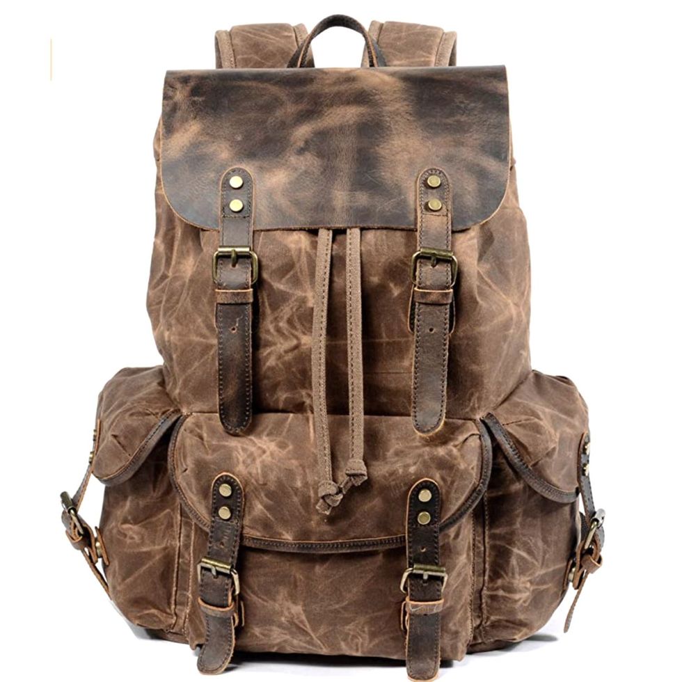 Leather & Waxed Canvas Backpack