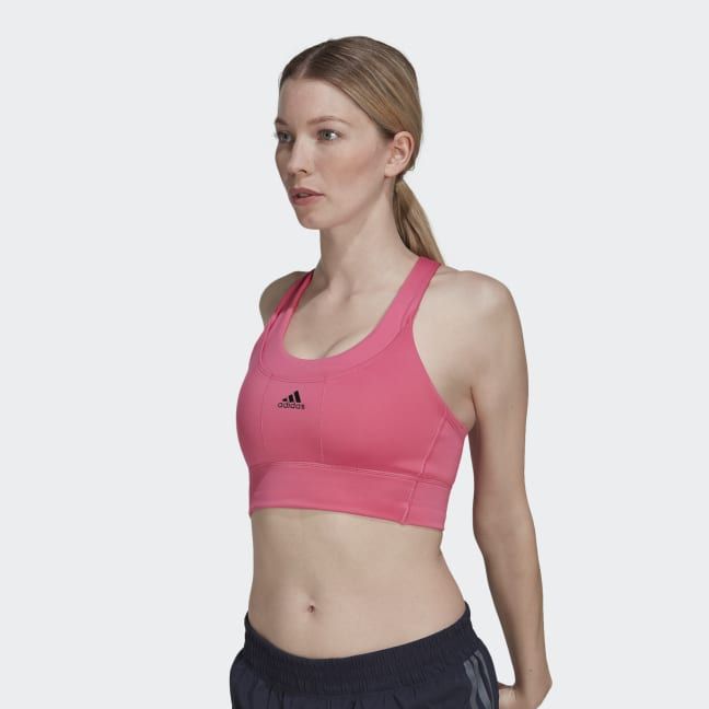 Solid color sports bra with medium support, Dark Rose