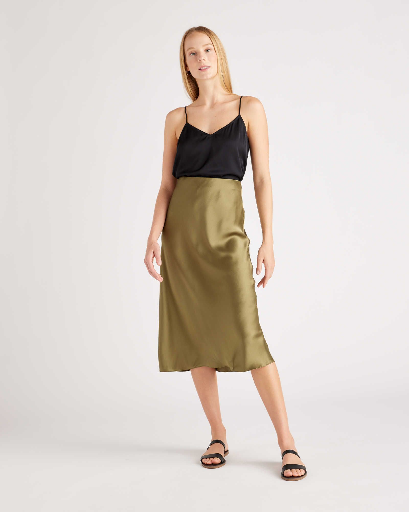 Mid length outlet satin skirts 60