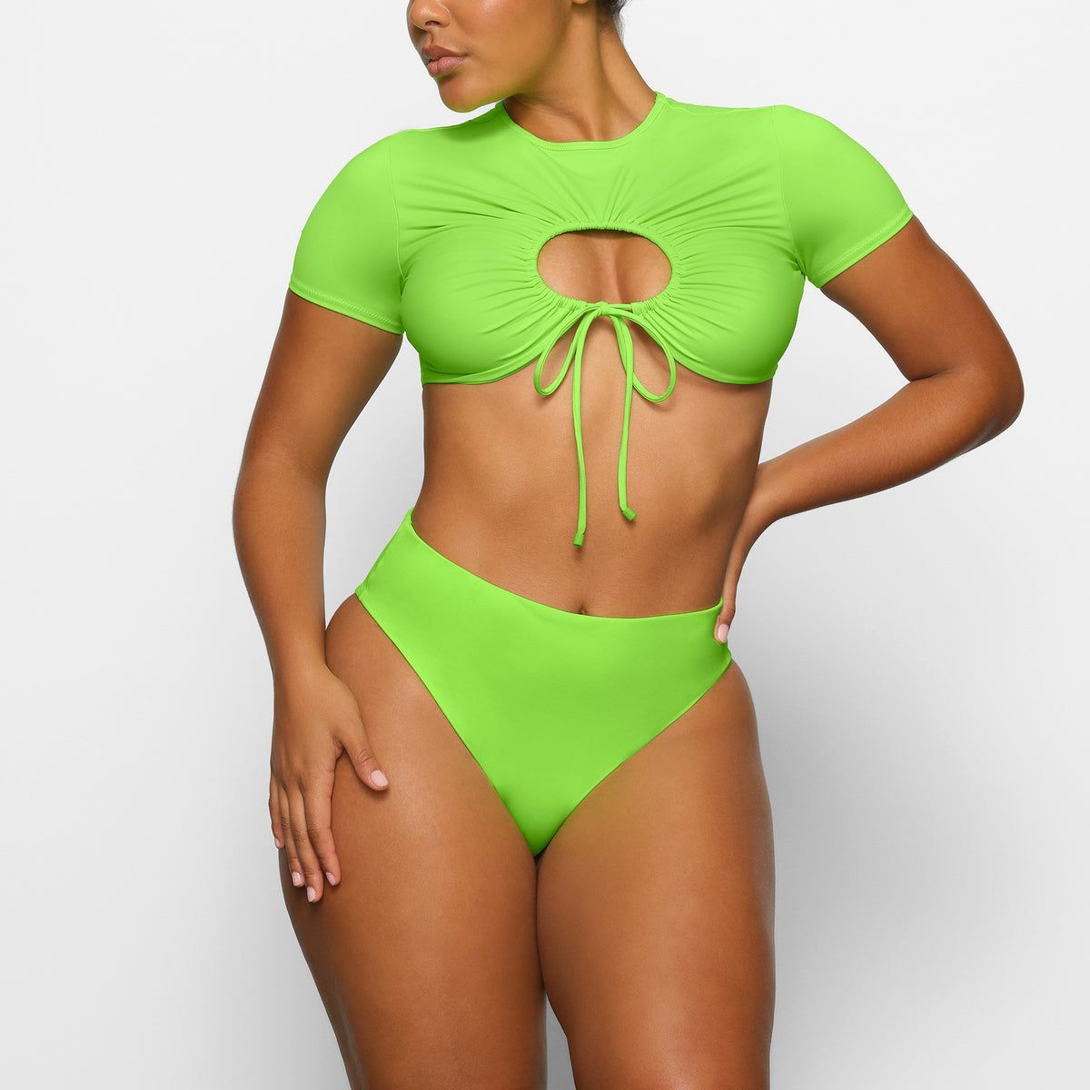 Neon green plus store size bathing suit